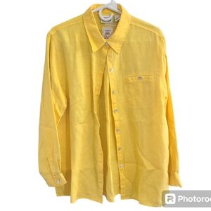 Vtg Chico's design Linen island Top Sunshine size 1  M/8 ‎ NWT